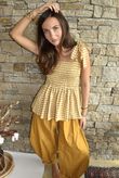 Nonni Gingham Bandeau Cami Mustard